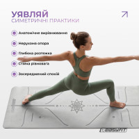 Килимок для йоги та фітнесу EasyFit Polarity stone з ремнем