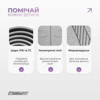 Килимок для йоги та фітнесу EasyFit Polarity stone з ремнем