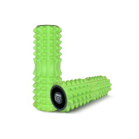 Масажний ролик EasyFit Grid Roller 33 см v.1.2 із заглушками з обох сторін (салатовий)