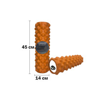 Масажний ролик EasyFit Grid Roller Extreme 45 см Помаранчевий