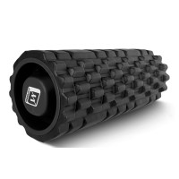 Масажний ролик EasyFit Grid Roller 33 см v.1.1 міцний масажер (чорний)
