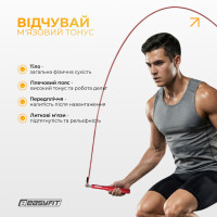 Швидкісна скакалка EasyFit Aluminium зі сталевим тросом та алюмінієвими ручками червона