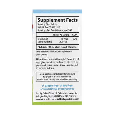 Super Daily D3 for Baby 400IU - 365 Veg drops 10.3 ml