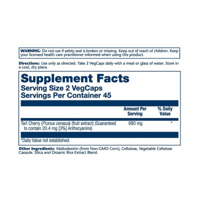 Tart Cherry & Celery Seed 620mg - 60 caps