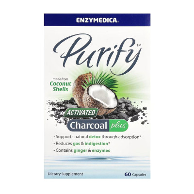 Активоване кокосове вугілля, Activated Charcoal - 60 caps
