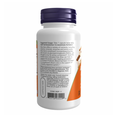 Алое з пробіотиками, Aloe Vera 10000 & Probiotics - 60 vcaps