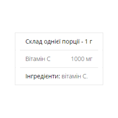 Вітамін С, 100% Pure Vitamin C Powder - 454g(16oz)