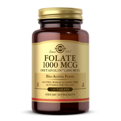 Фолат (Метафолін), Folate 1000 mcg (as Metafolin) - 120 tabs Фолат (Метафолін), Folate 1000 mcg (as Metafolin) - 120 tabs