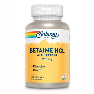 Бетаїн гідрохлорид, Betaine HCl 250mg - 180 vcaps Бетаїн гідрохлорид, Betaine HCl 250mg - 180 vcaps