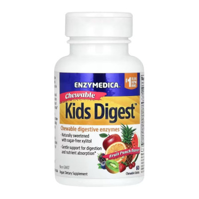 Травні ферменти для дітей, Kids Digest - 60 Chewable tabs