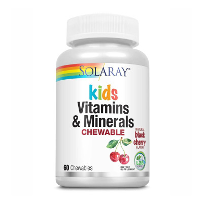 Дитячі вітаміни та мінерали, Kids Vitamins & Minerals - 60 chewables Black Cherry