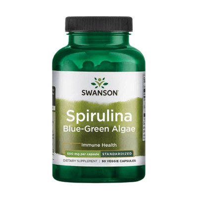 Спіруліна, Spirulina Blue-Green Alhae 500mg - 90veg caps