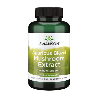 Екстракт грибів агарика бразильського, Agaricus Blazei Mushroom Extract 500mg - 90 vcaps