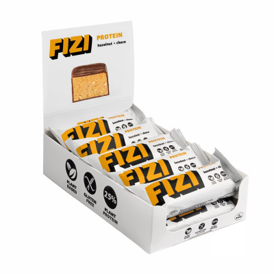 Протеїнові батончики, FIZI Protein Bar - 10х45g Hazelnut-Choco