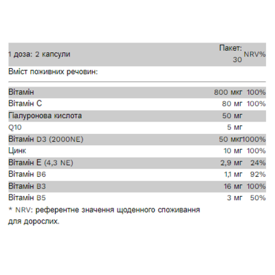 Комплекс для волосся, шкіри та нігтів, HSN Beauty - 60 Caps