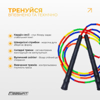 Бісерна скакалка EasyFit FreeRope для скіпінгу 2,7 м (мультиколор)