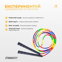 Бісерна скакалка EasyFit FreeRope для скіпінгу 2,7 м (мультиколор)
