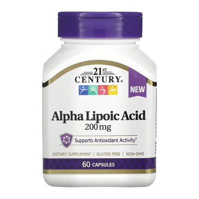 Альфа-ліпоєва кислота, Alpha Lipoic Acid 200 mg - 60 caps Альфа-ліпоєва кислота, Alpha Lipoic Acid 200 mg - 60 caps