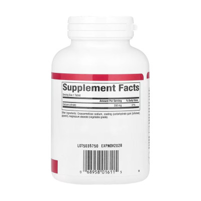 Кальцій цитрат, Calcium Citrate 350mg - 90 tabs