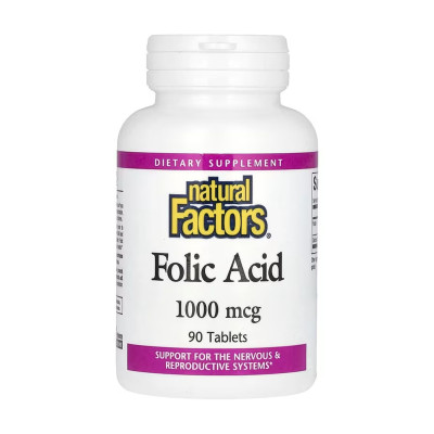 Фолієва кислота, Folic Acid 1mg - 90 tabs