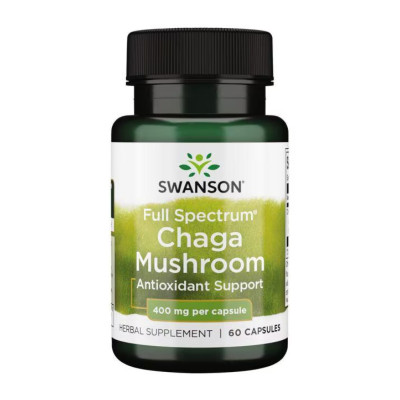 Гриб чага повний спектр, Full Spectrum Chaga Mushroom 400 mg - 60 caps