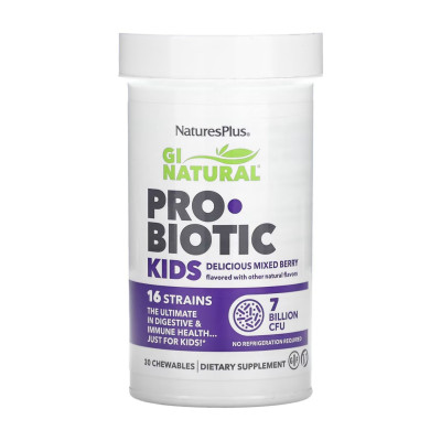 Пробіотики для дітей, Gi Natural Probiotic Kids - 30 chewables Пробіотики для дітей, Gi Natural Probiotic Kids - 30 chewables