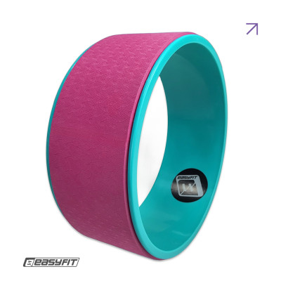 Колесо для йоги EasyFit TPE 33 см рожево-м'ятне