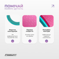 Колесо для йоги EasyFit TPE 33 см рожево-м'ятне