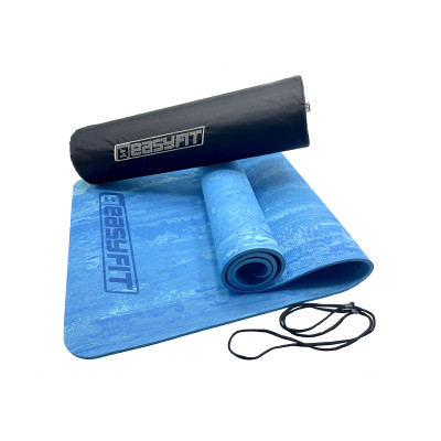 Килимок для йоги та фітнеса EasyFit PER Premium Mat 8 мм синій + Чохол Килимок для йоги та фітнеса EasyFit PER Premium Mat 8 мм синій + Чохол