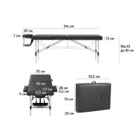 Масажний стіл EasyFit ZenRest-2 кушетка складна Чорна з чохлом