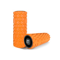 Масажний ролик EasyFit Grid Roller 33 см v.1.1 міцний масажер (помаранчевий)