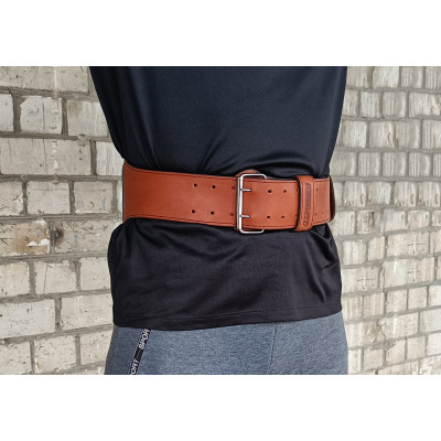 Пояс атлетичний EasyFit DeciBelt (шкіра) коричневий 4XL