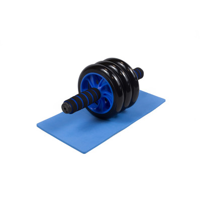 Ролик для пресу EasyFit з килимком Синій (3 колеса) Ролик для пресу EasyFit з килимком Синій (3 колеса)