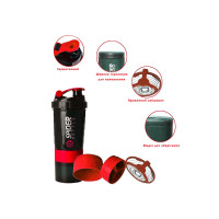 Шейкер спортивний EasyFit Spider 0,5 л Чорно-червоний