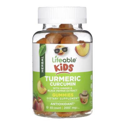 Turmeric Curcumin with Ginger & Black Pepper Extract Kids - 60 gummies Turmeric Curcumin with Ginger & Black Pepper Extract Kids - 60 gummies