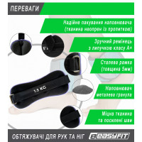 Обтяжувачі EasyFit Comfort 1,5 кг для ніг та рук з металом (пара)