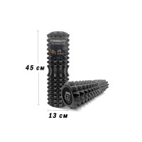 Масажний ролик EasyFit Solid Grid Roller 45 см v.2.2s чорний