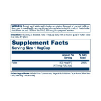 Фолієва кислота, Folic Acid 470 mcg (800 mcg DFE) - 100 caps