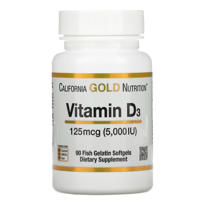 Вітамін D3, Vitamin D3 125mcg(5000IU) - 90soft