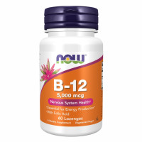 Вітамін B12 з фолієвою кислотою, B-12 5000mcg + Folic - 60 lozenges