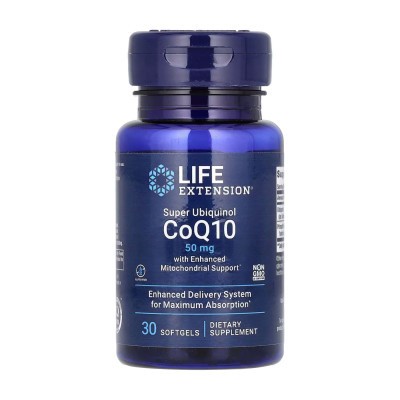 Супер Убіхінол, Super Ubiquinol CoQ10 50 mg - 30 softgels Супер Убіхінол, Super Ubiquinol CoQ10 50 mg - 30 softgels