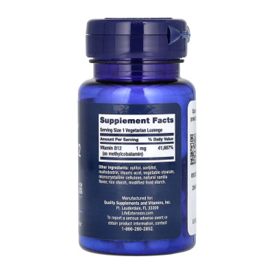 Вітамін Б12, Vitamin B12 Methylcobalamin 1 mg - 60 Loz