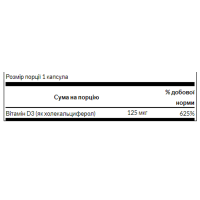 Вітамін Д3, D-3 5000 - 250 softgels