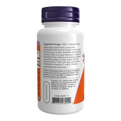 Альфа-ліпоєва кислота, Alpha Lipoic Acid 250 mg - 60 vcaps