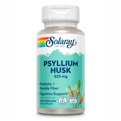 Псилліум (лушпиння насіння подорожника), Psyllium Husk 525mg - 100 vcaps