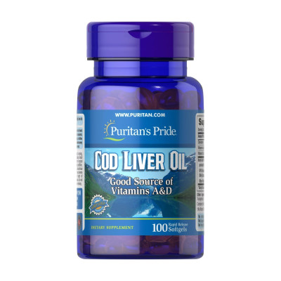 Масло печінки тріски, Cod Liver Oil 415 mg - 100 softgels
