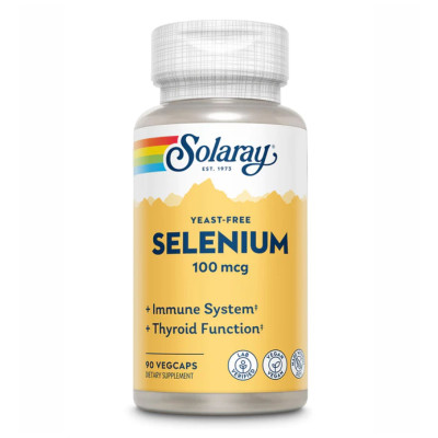 Селен, Solaray Selenium Yeast Free 100mcg - 90 vcaps
