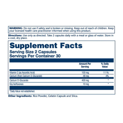 D-глюкарат кальцію, Calcium D-Glucarate 400mg - 60 caps