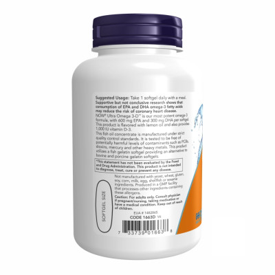 Ультра Омега, Ultra Omega 3-D™ Fish Oil - 180 Fish Softgels