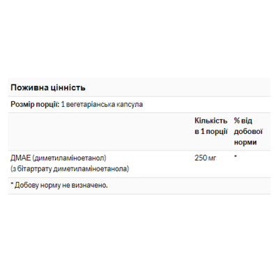 ДМАЕ, Dmae 250mg - 100vcaps